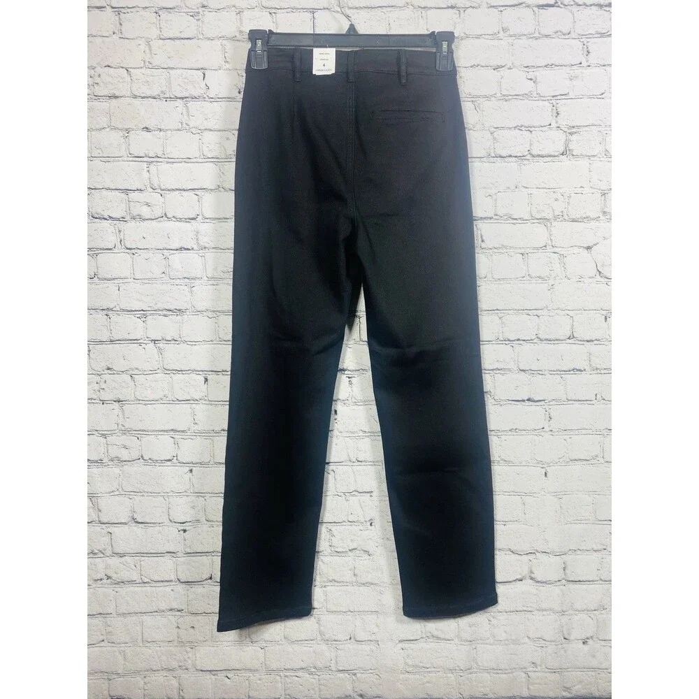 J. McLaughlin Rainey Jeans Womens Straight Leg Split Hem Black Size 4 NEW